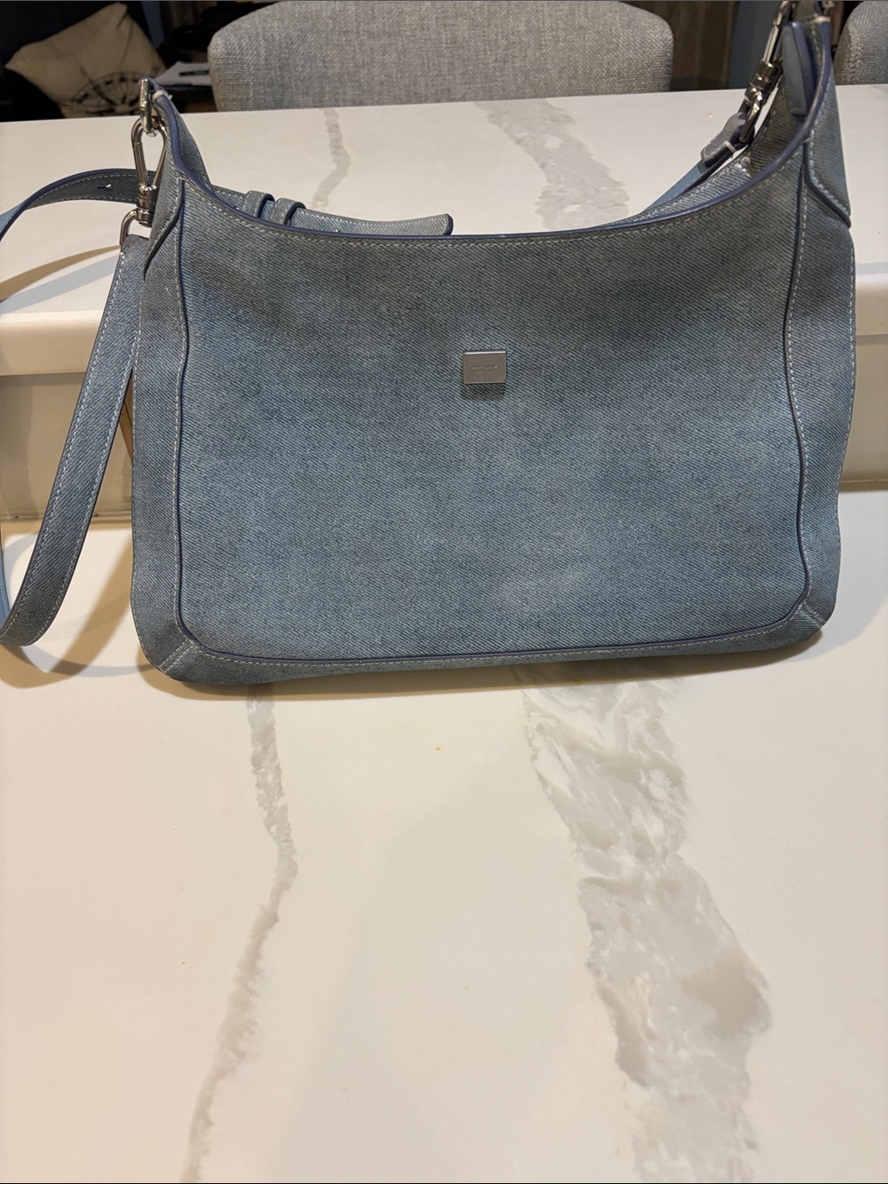 Kate Spade suede cross body in light blue
